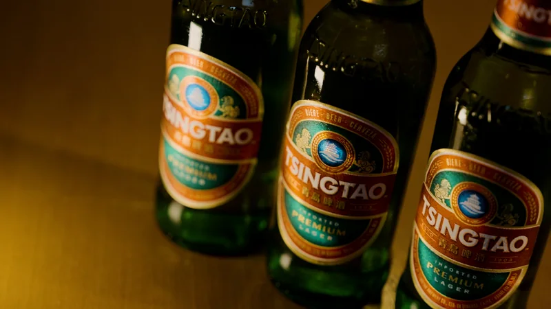 青島ビールの瓶